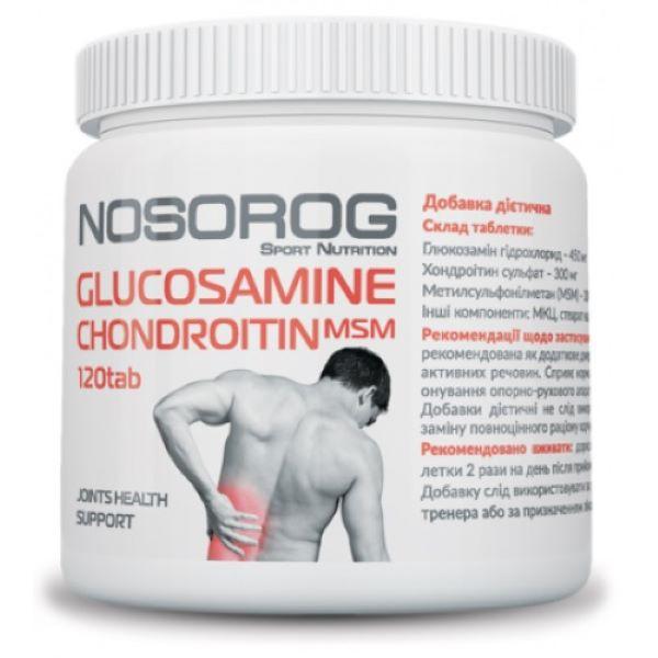 Для суставов и связок Nosorog Nutrition Glucosamine Chondroitin MSM 120 таб, фото №1