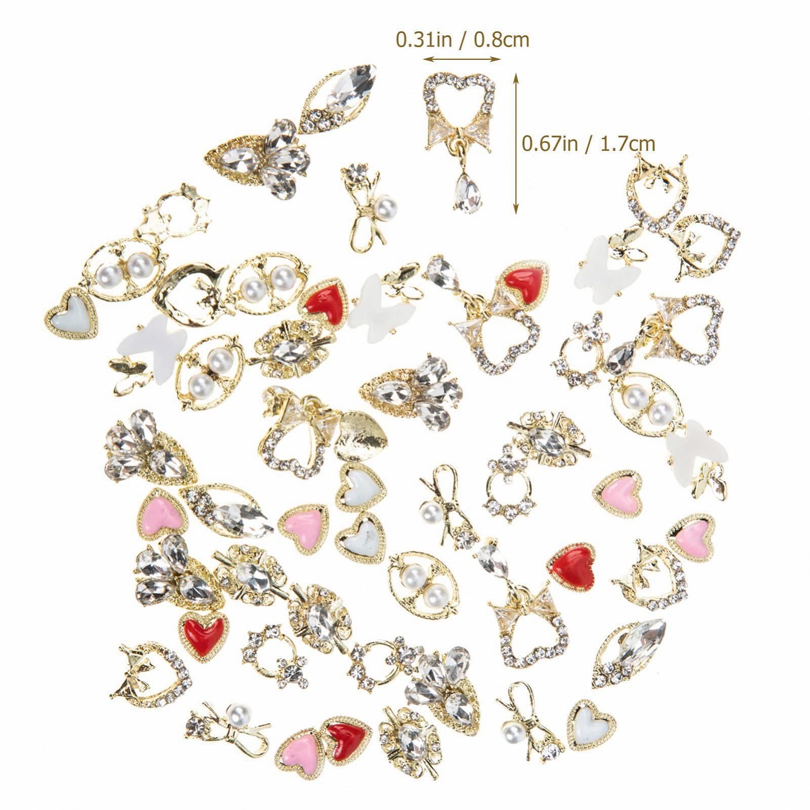 Стрази для нігтів Прикраса для нігтів Серце зі сплаву SOLUSTRE 60 штук, фото №7