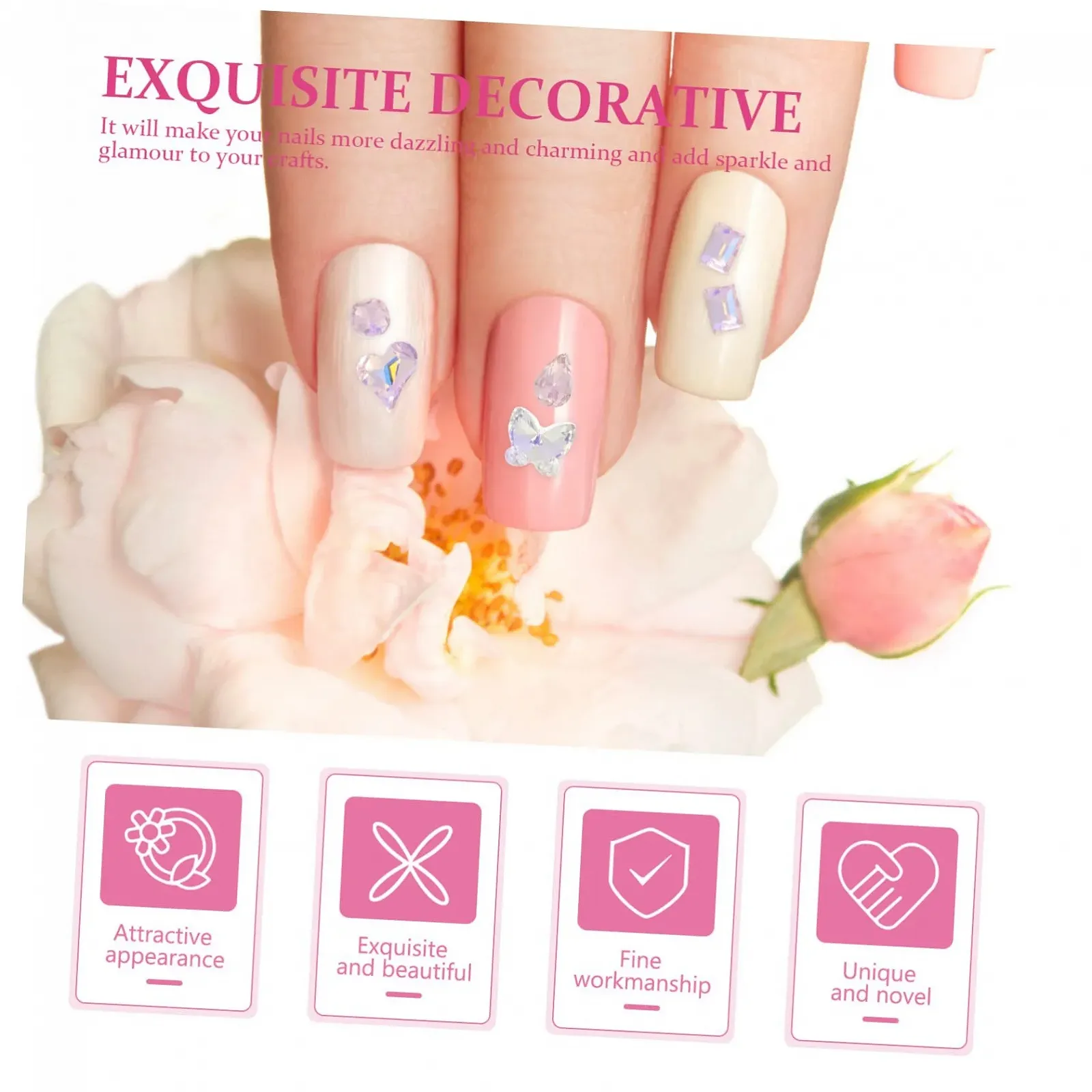 Стразы для ногтей MERRYHAPY Набор 40 шт Разноцветные, фото №5