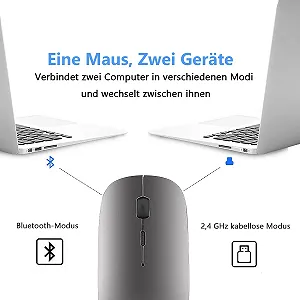 Миша LEAPEST Бездротова Bluetooth Сіра з чорним synthetic.ua - Фото 1