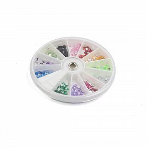 Стразы для ногтей 12 цветов 0,1" искусственные, блестки для маникюра, украшения в коробке synthetic.ua - Фото 1