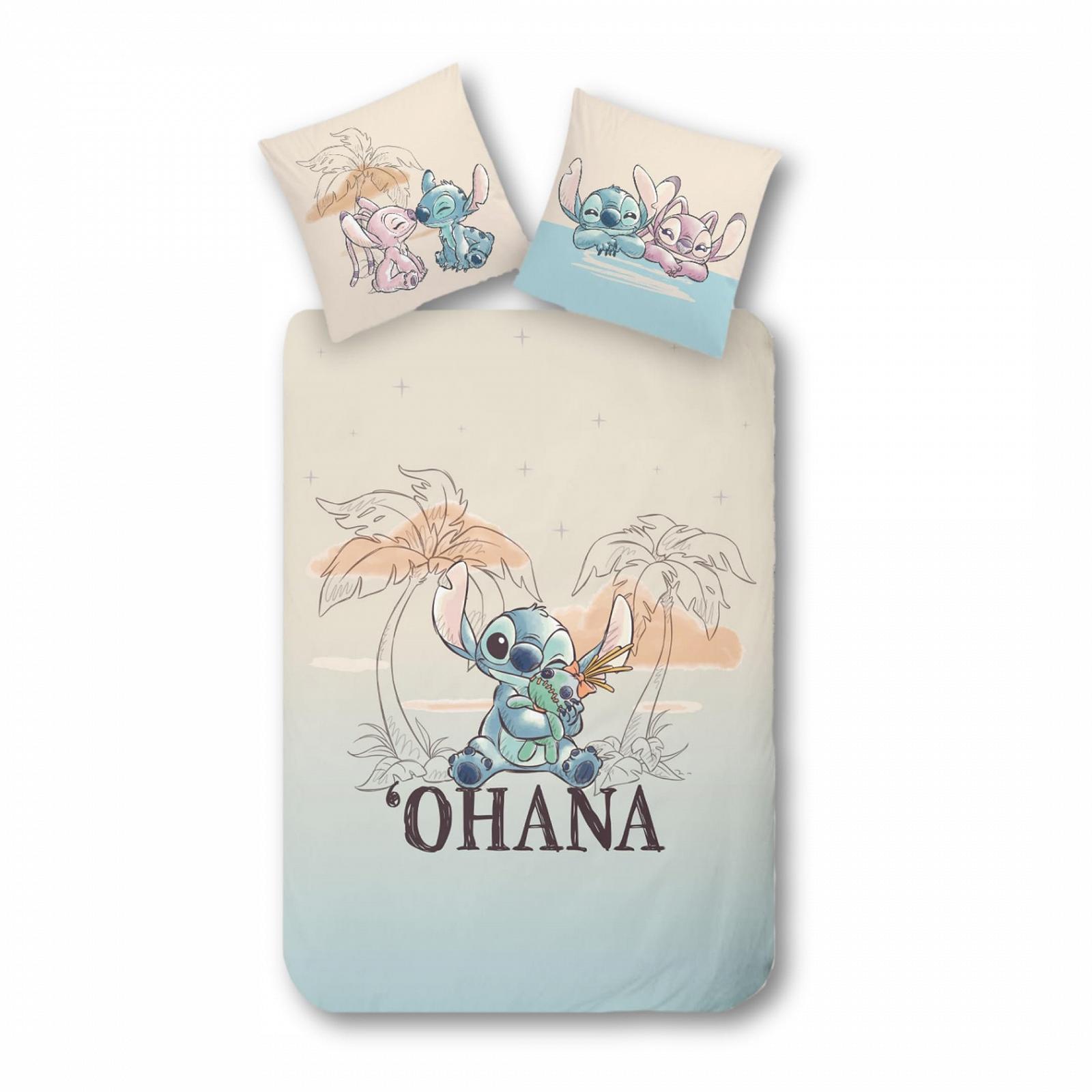 Постільна білизна MTOnlinehandel дитяча Ohana Lilo & Stitch 135 x 200 см, 80 x 80 см бавовна, фото №1
