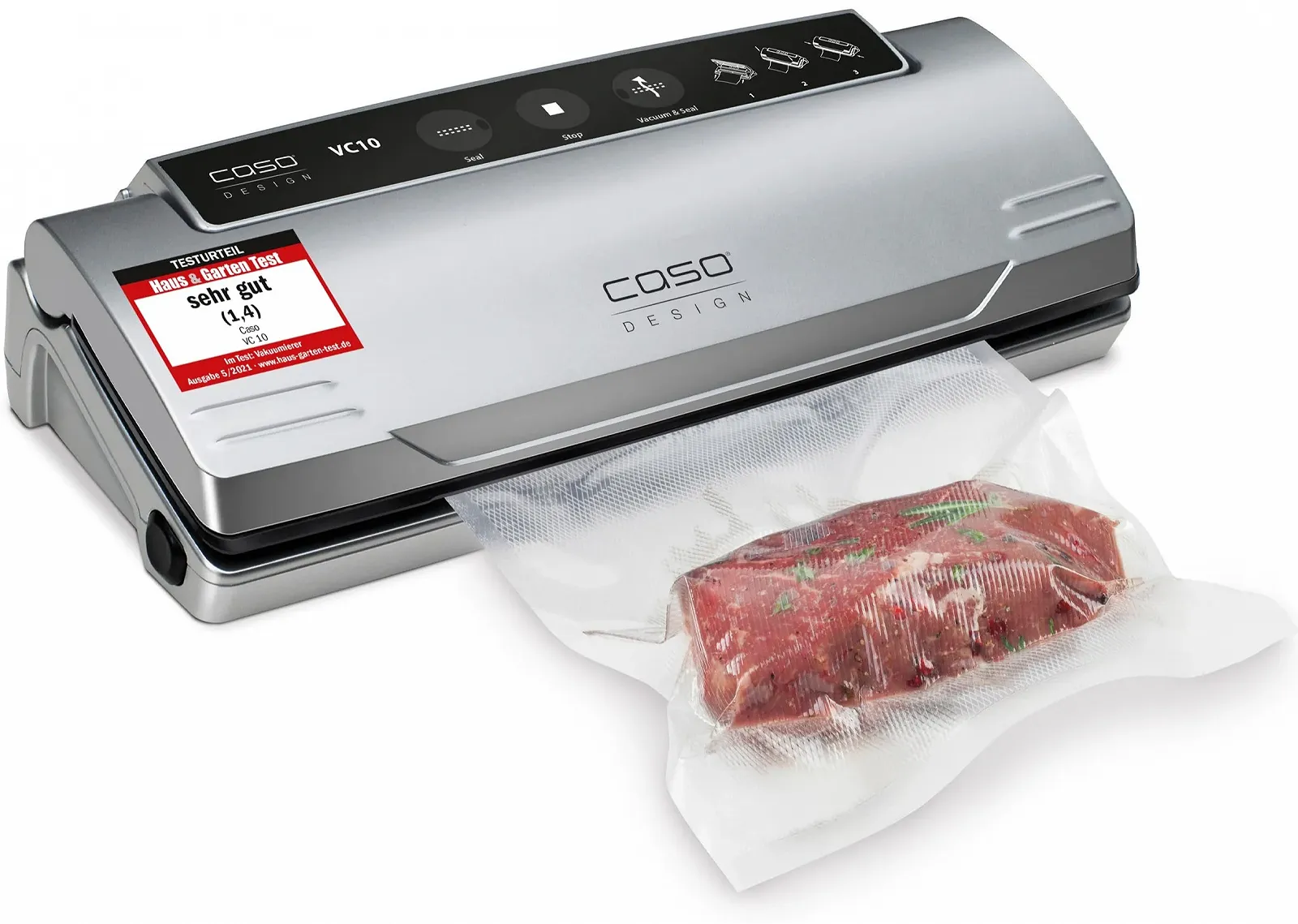 Вакуумний пакувальник CASO VC10 / 20 х 30 мм / + в комплекті 10 професійних фольгованих пакетів, фото №1