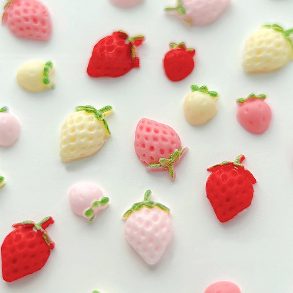 Шармы для ногтей Клубника, 100 шт, 3D, смола, фото №2