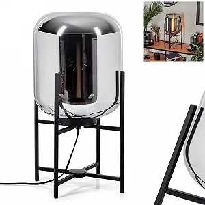 Настільна лампа Manzano E27 25 см Black/Chrome - Фото 1