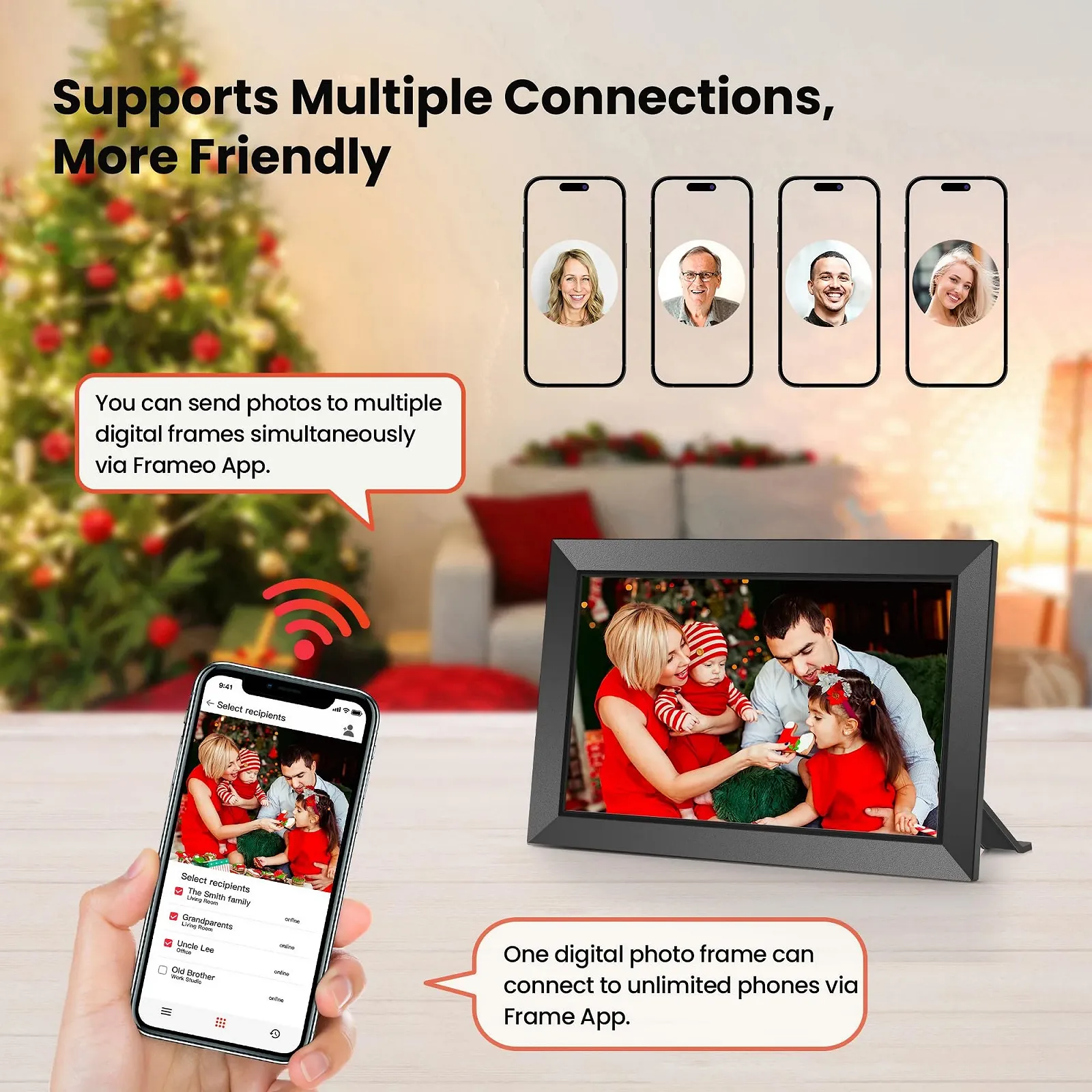 Цифровая фоторамка Frameo IPS-Touchscreen 1280 x 800 10.1" WLAN 32 GB, фото №6 Цифровая фоторамка Frameo IPS-Touchscreen 1280 x 800 10.1" WLAN 32 GB, фото №6
