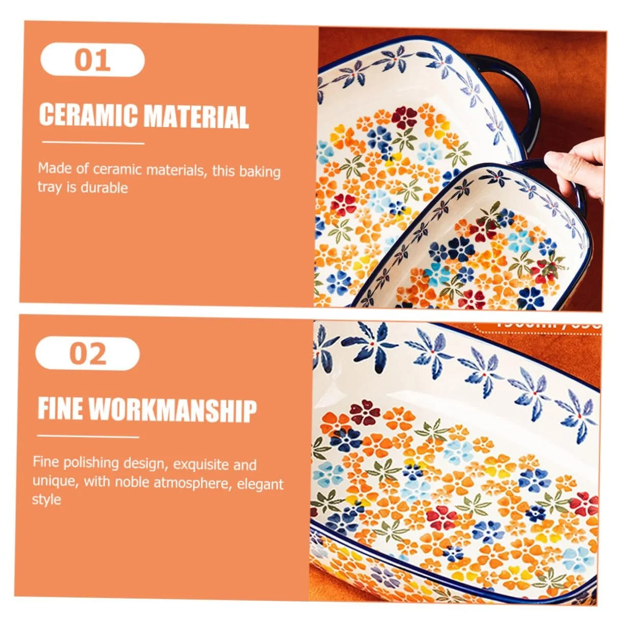 Деко керамічне ABOOFAN для духовки та мікрохвильової печі, фото №5