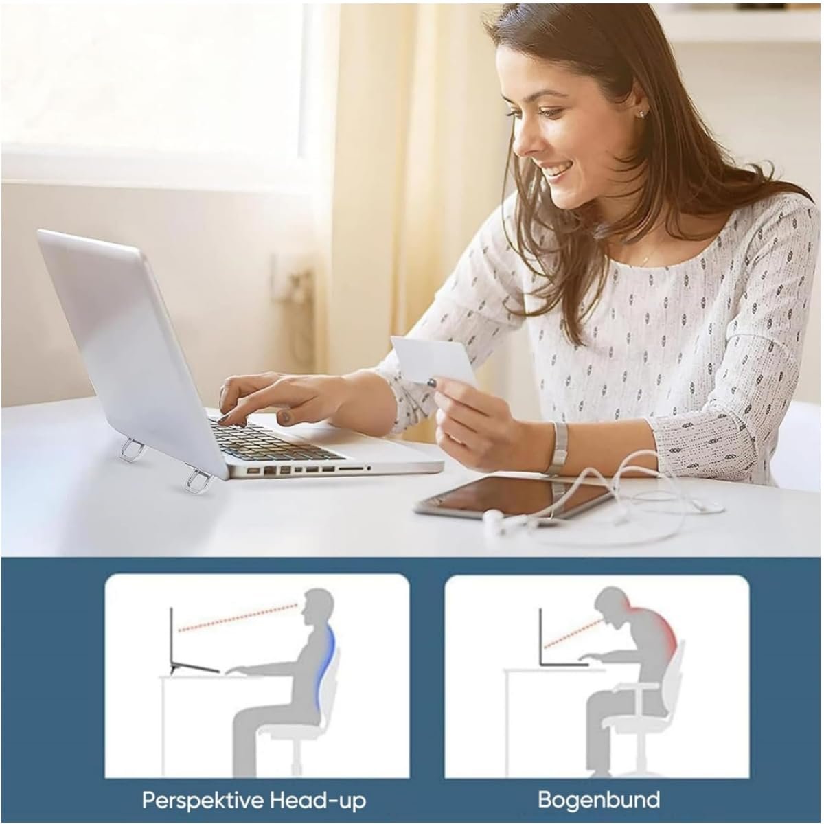 Подставка для ноутбука, 2 шт., Складная подставка для ноутбука, Самоклеящийся держатель для компьютера, Мини-подставка для ноутбука, Невидимая подставка для ноутбука, Совместима со многими ноутбуками (Серебристая), фото №6