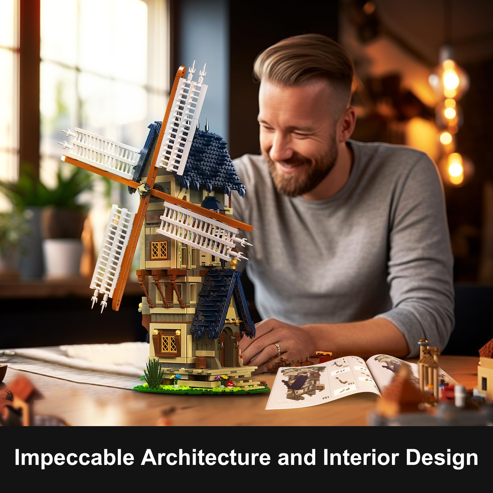 Блоки для складання Mould King 10060 Середньовічний Вітряк (1584 Штук), фото №5
