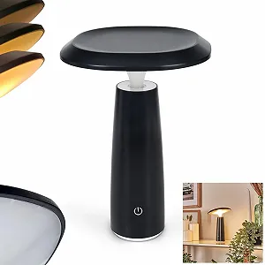 Світлодіодна настільна лампа HOFSTEIN Eryla Пластикова, Чорна/Біла/Прозора, Акумуляторна, Сенсорний димер, 1 Вт, 100 лм - Фото 1
