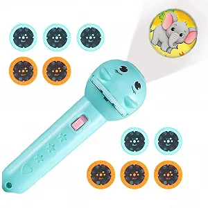 Ліхтарик проєктор для дітей Generisch, 80 мультяшних візерунків - Фото 1