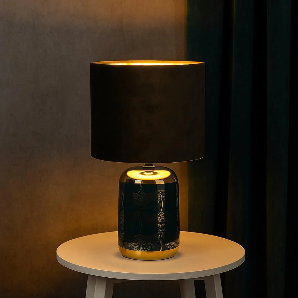 Настільна лампа Luxus Rome H 33 x Діаметр 18 E14 Кераміка Синій, фото №5