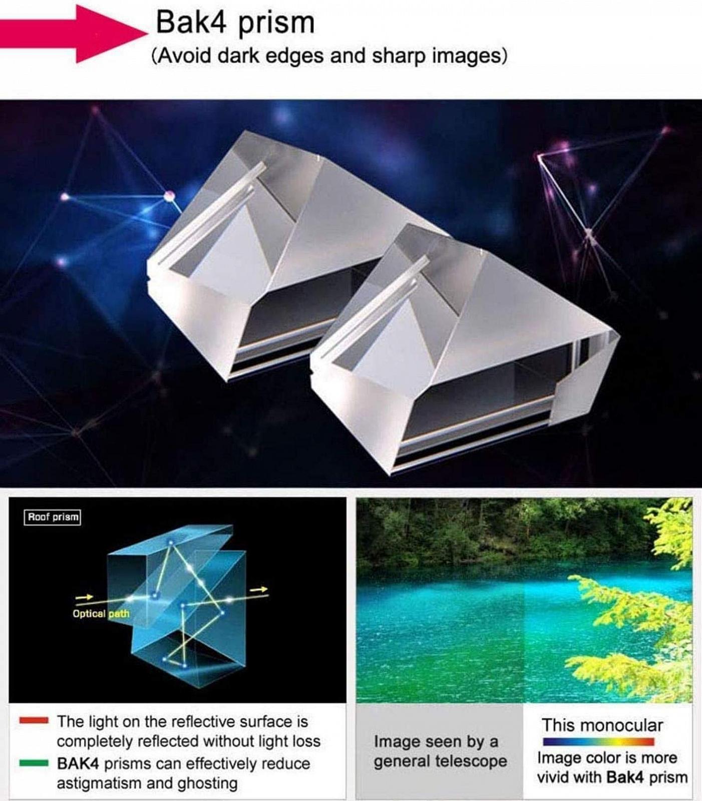 Телескоп Outdoor-Zubehör Монокуляр 12-кратный 50 HD FMC Bak4 с держателем для смартфона и штативом водонепроницаемая призма, фото №6