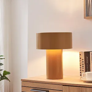 Настільна лампа приліжкова для читання lux.pro Kömn з відкритим металевим абажуром та кабелем 37 x 30 x 30 см Коричнева - Фото 1