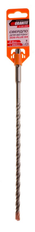 Свердло для бетону GRANITE SDS-PLUS S4 8х260 мм 0-08-260, фото №2