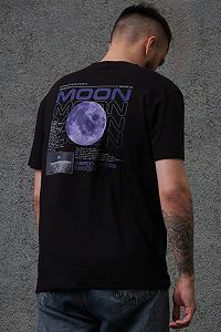 Оверсайз футболка з принтом Without moon black - Фото 1