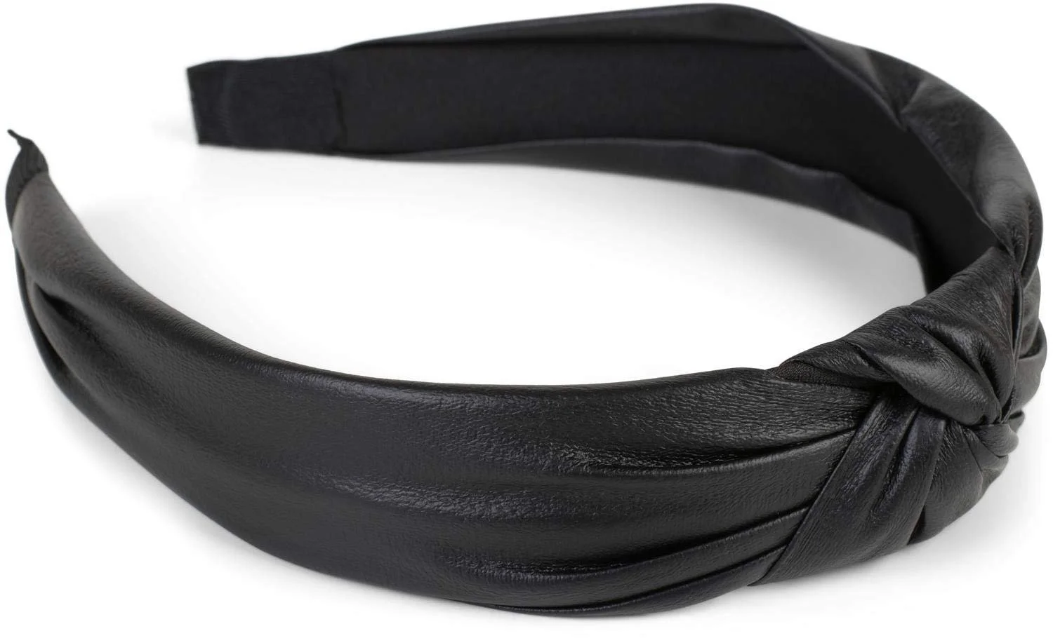 Обруч styleBREAKER з вузлом, штучна шкіра, ретро стиль, чорний, фото №3