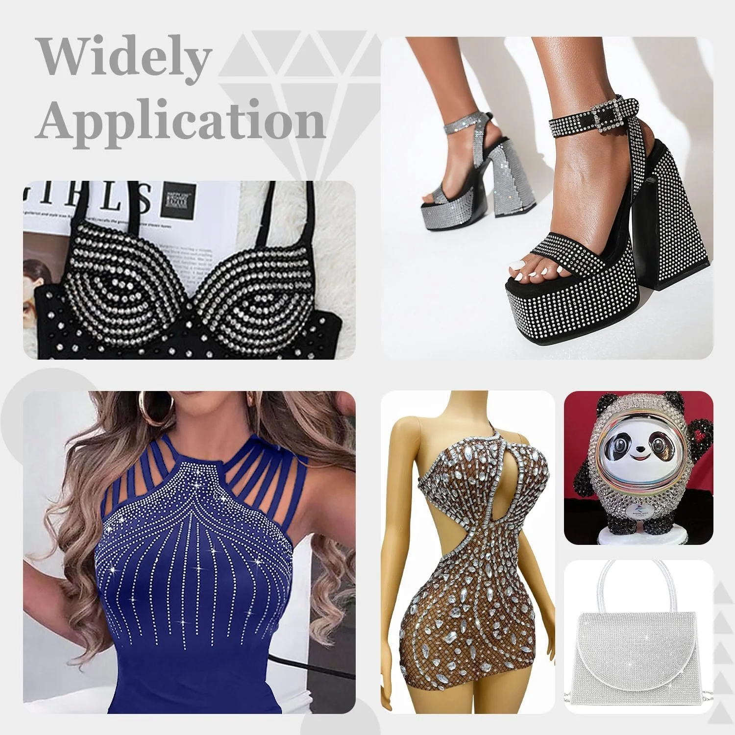 Термоклеевые стразы Круглые Кристалл Смешанный 6 Размеров, фото №4