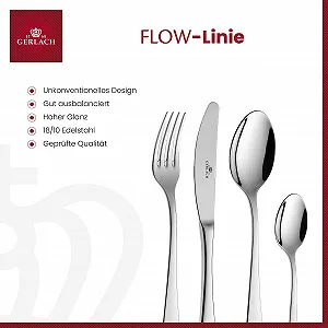 Набір столових приборів Gerlach Flow для 6 осіб 24 шт Срібний synthetic.ua - Фото 1