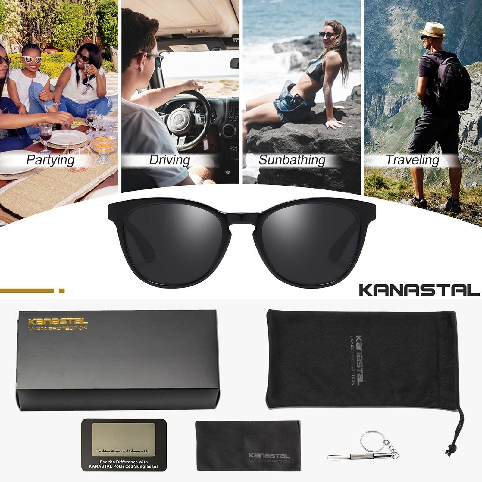 Сонцезахисні окуляри KANASTAL Поляризовані Модні Ретро Вінтажні з UV400 захистом, фото №6