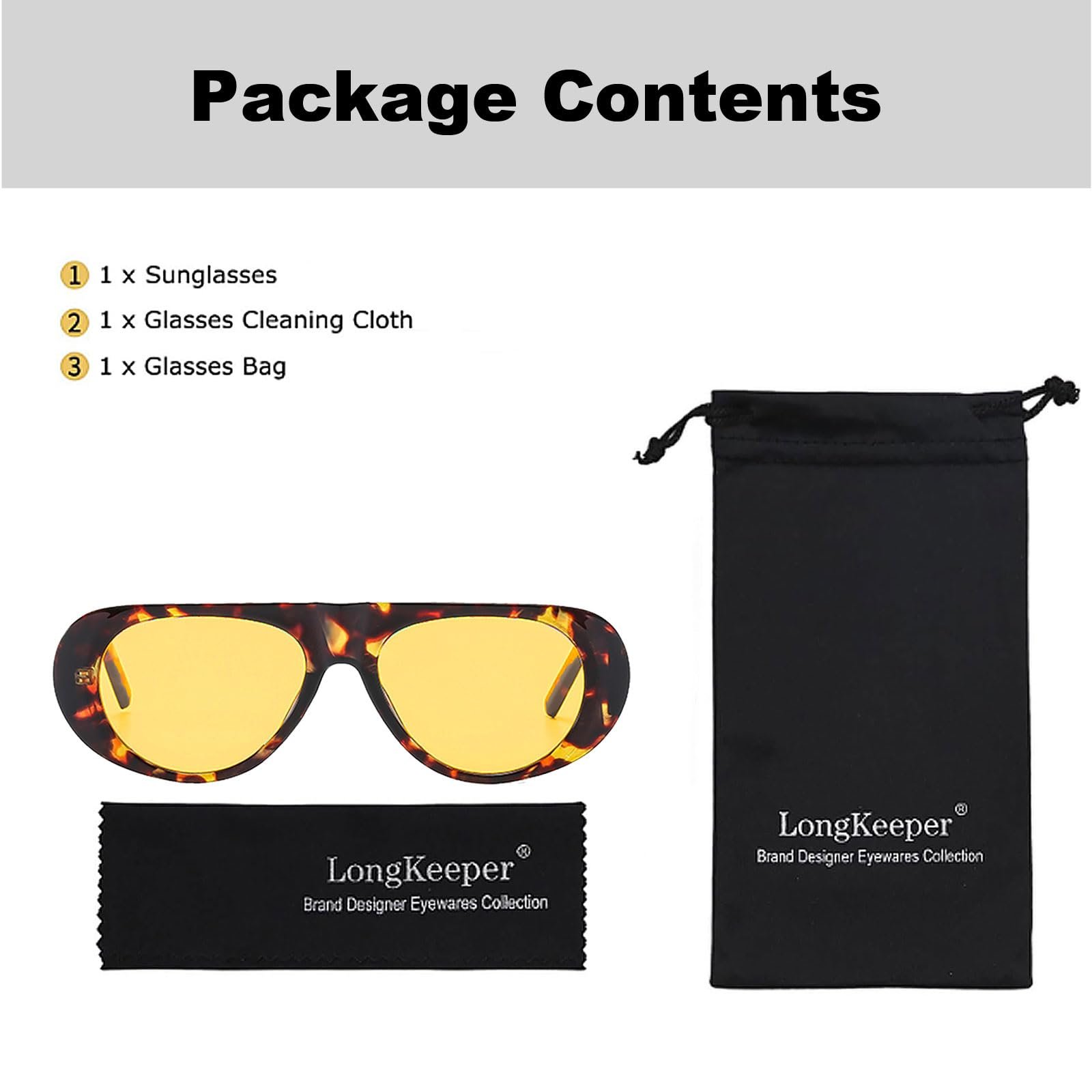 Солнцезащитные очки Long Keeper круглые винтажные большие ретро овальные черные UV400, фото №6