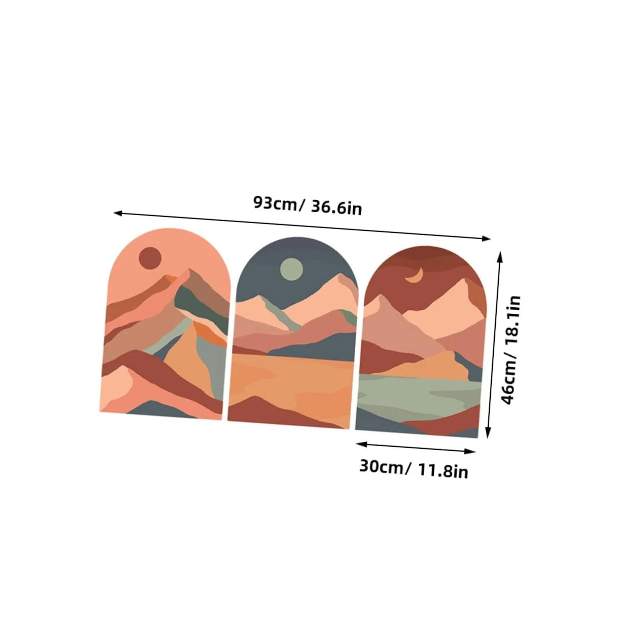 Наклейка на стіну VILLCASE Sun and Moon Bohemian Style Самоклеюча, фото №2