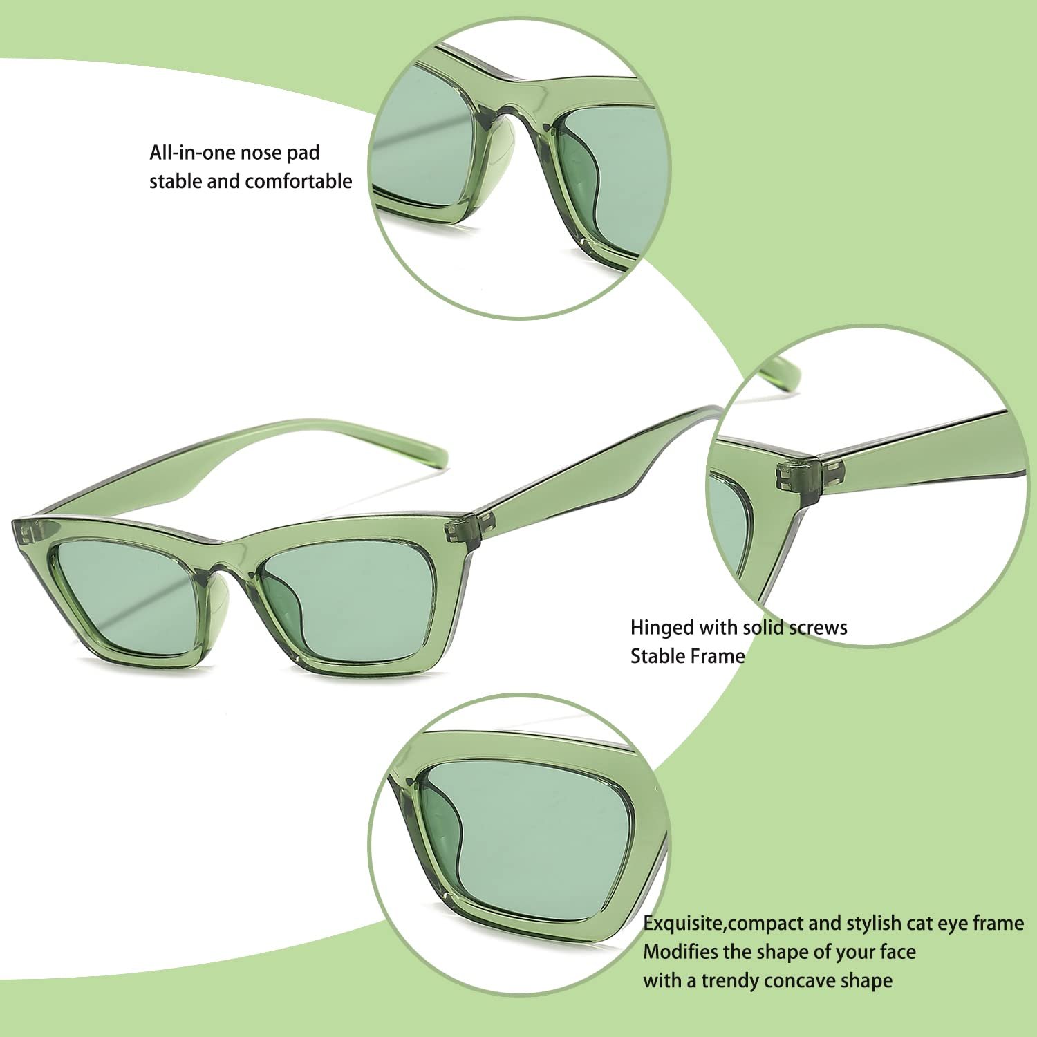 Сонцезахисні окуляри Котяче око Dollger для жінок, захист від УФ-випромінювання, вінтажні, ретро, квадратні, малі, фото №4 Сонцезахисні окуляри Котяче око Dollger для жінок, захист від УФ-випромінювання, вінтажні, ретро, квадратні, малі, фото №4