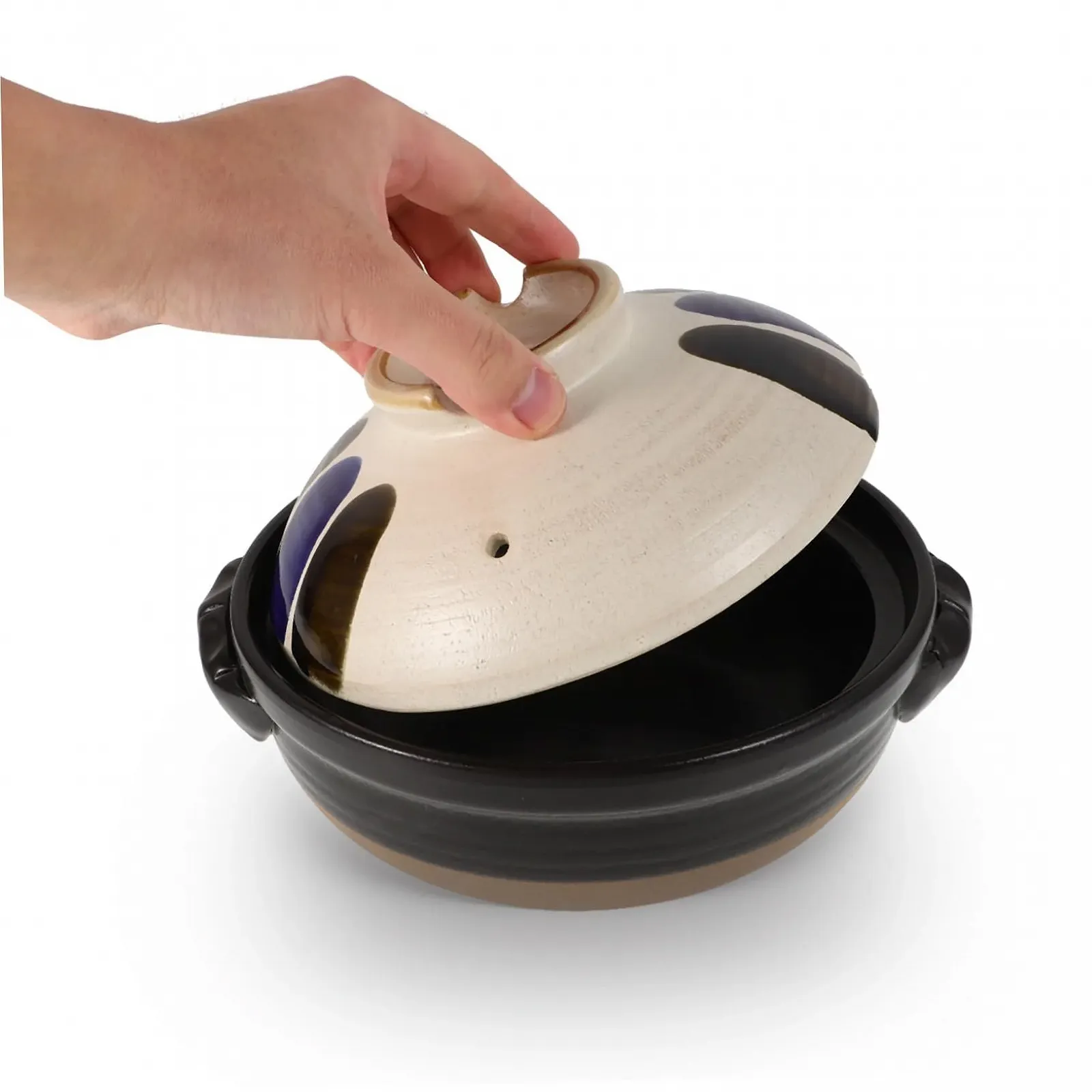 Горшок глиняный японский С крышкой Термостойкий керамический для риса и супов Для открытого огня Малый Серый, фото №9