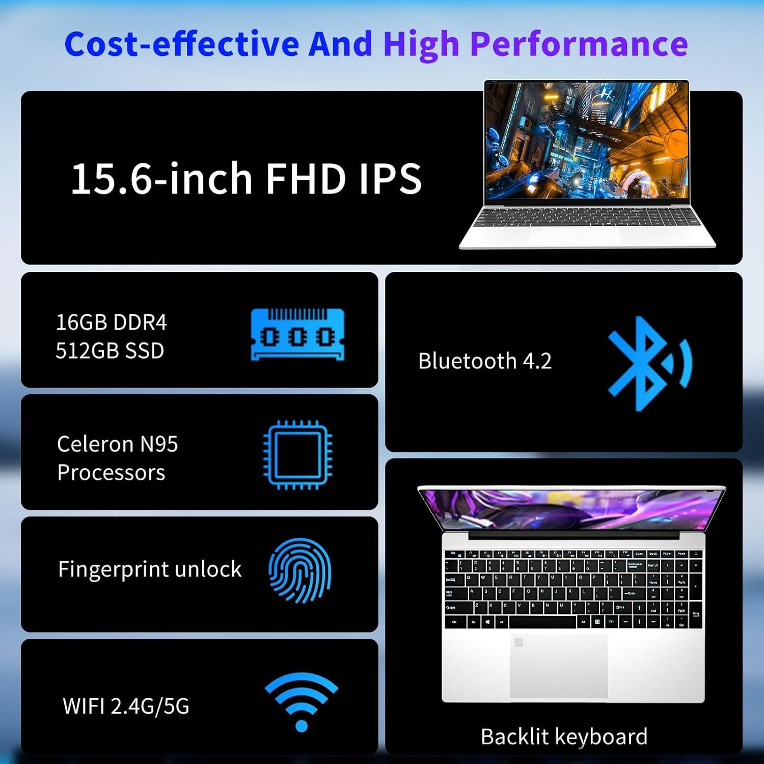 Ноутбук 15.6" Rovendex 50083 Intel Celeron N95 RAM 16GB SSD 512GB Windows 11 (UKR), фото №5