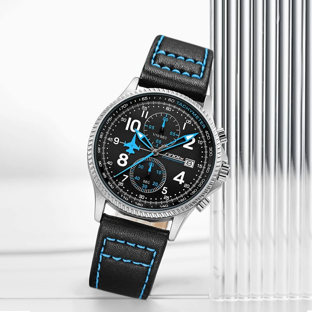 Мужские спортивные часы SHENGKE Sinobi Chronograph Multifunctional с календарем, датой, водонепроницаемые, фото №3 Мужские спортивные часы SHENGKE Sinobi Chronograph Multifunctional с календарем, датой, водонепроницаемые, фото №3