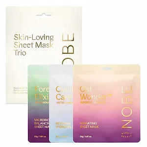 Тканевая Маска Nobe Trio - Набор из 3 Масок для Лица для Женщин, Балансирующая, Укрепляющая, Увлажняющая Маска для Лица - Скандинавский Уход за Кожей для Всех Типов Кожи - Фото 1