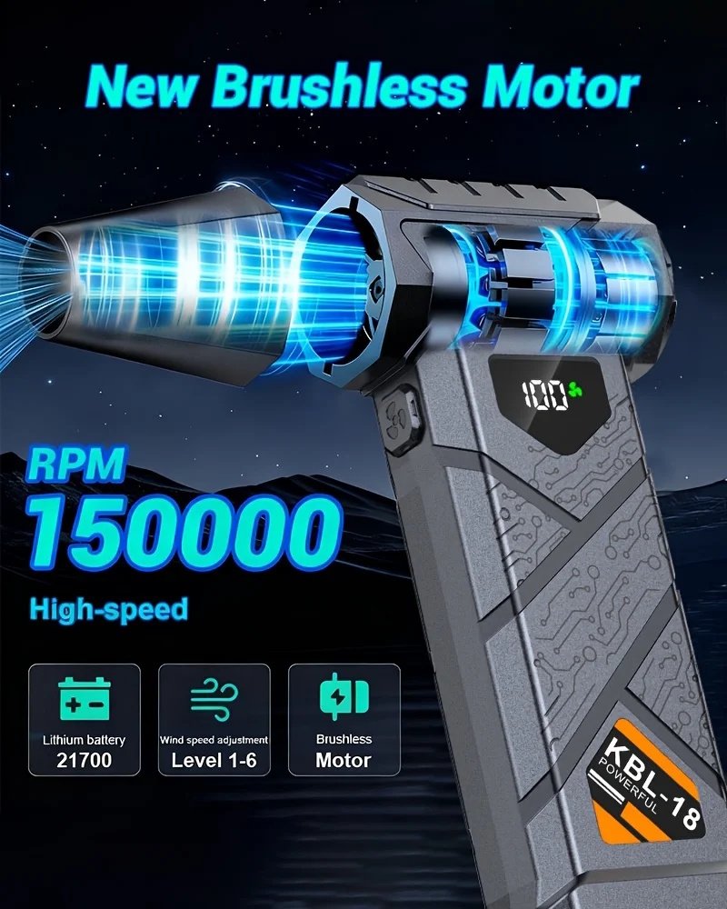 Турбовентилятор Violent KBL-18 Turbo Jet Fan 150000 RPM Black, фото №11