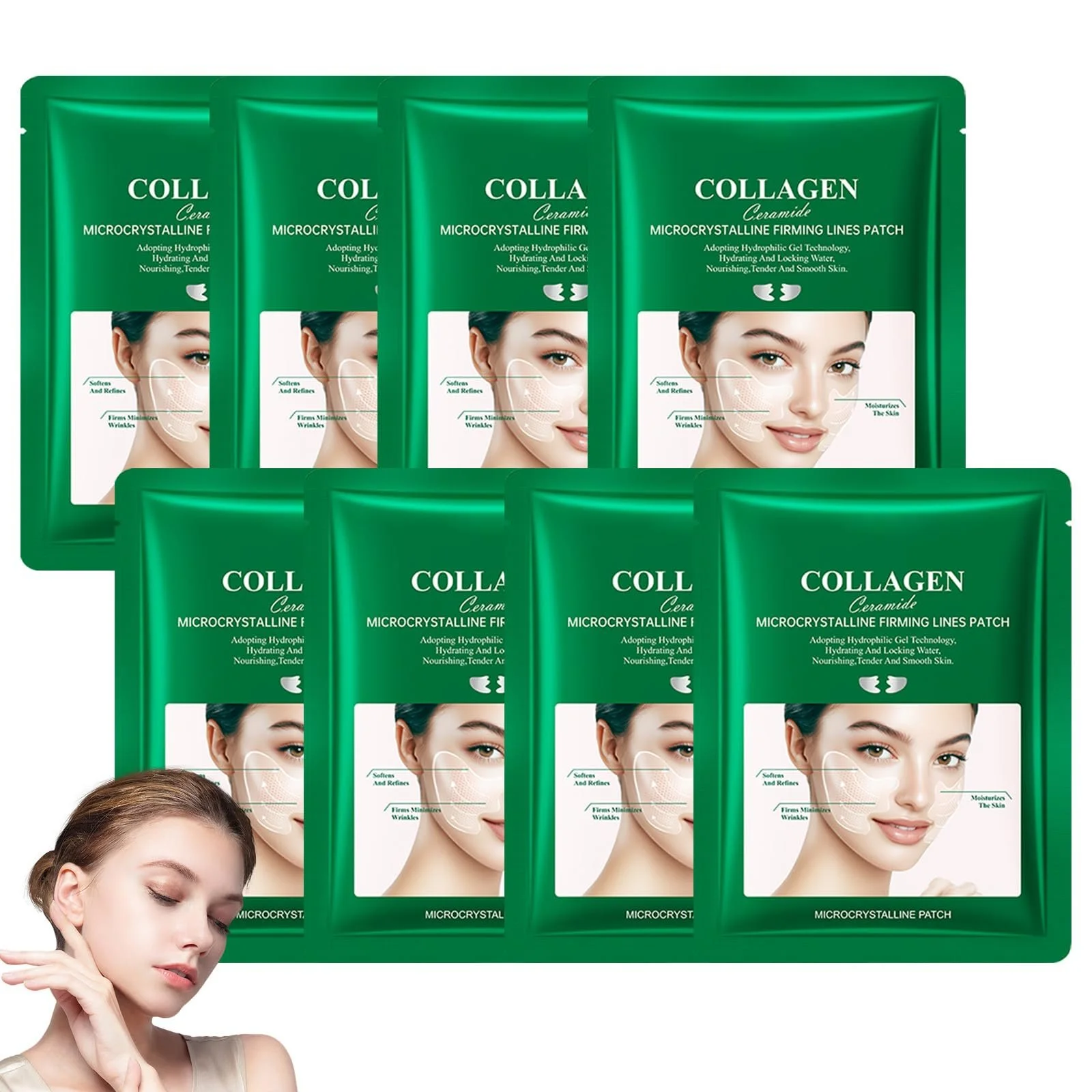 Пластирі Soleneva проти зморшок, зволожуюча колагенова маска для обличчя (8 штук), фото №1 Пластирі Soleneva проти зморшок, зволожуюча колагенова маска для обличчя (8 штук), фото №1