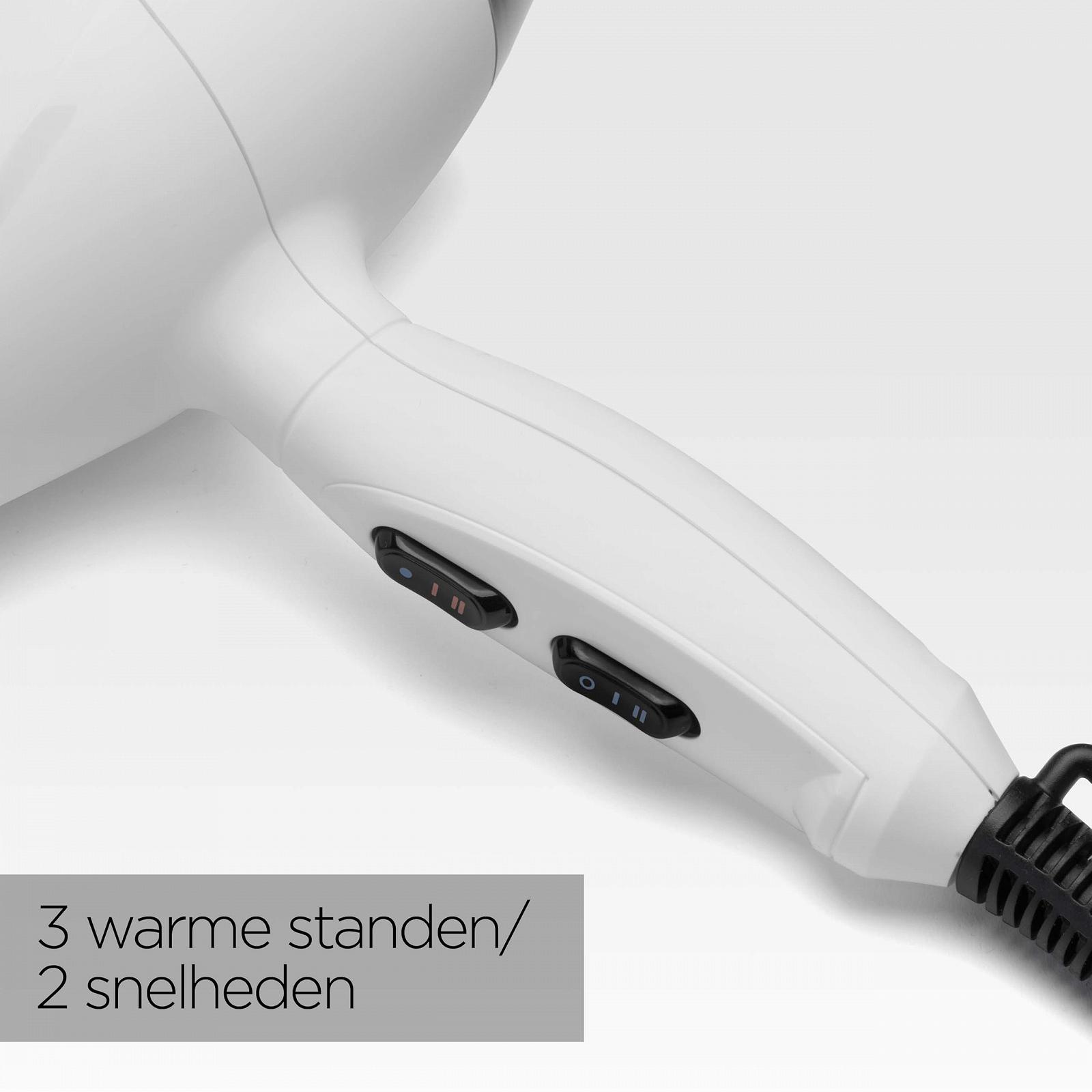 Фен BaByliss Speed Pro 2000 Вт, профессиональный AC, сделано в Италии, легкий, с ионной технологией против завивки, 3 температурных и 2 скоростных режима, белый, фото №5