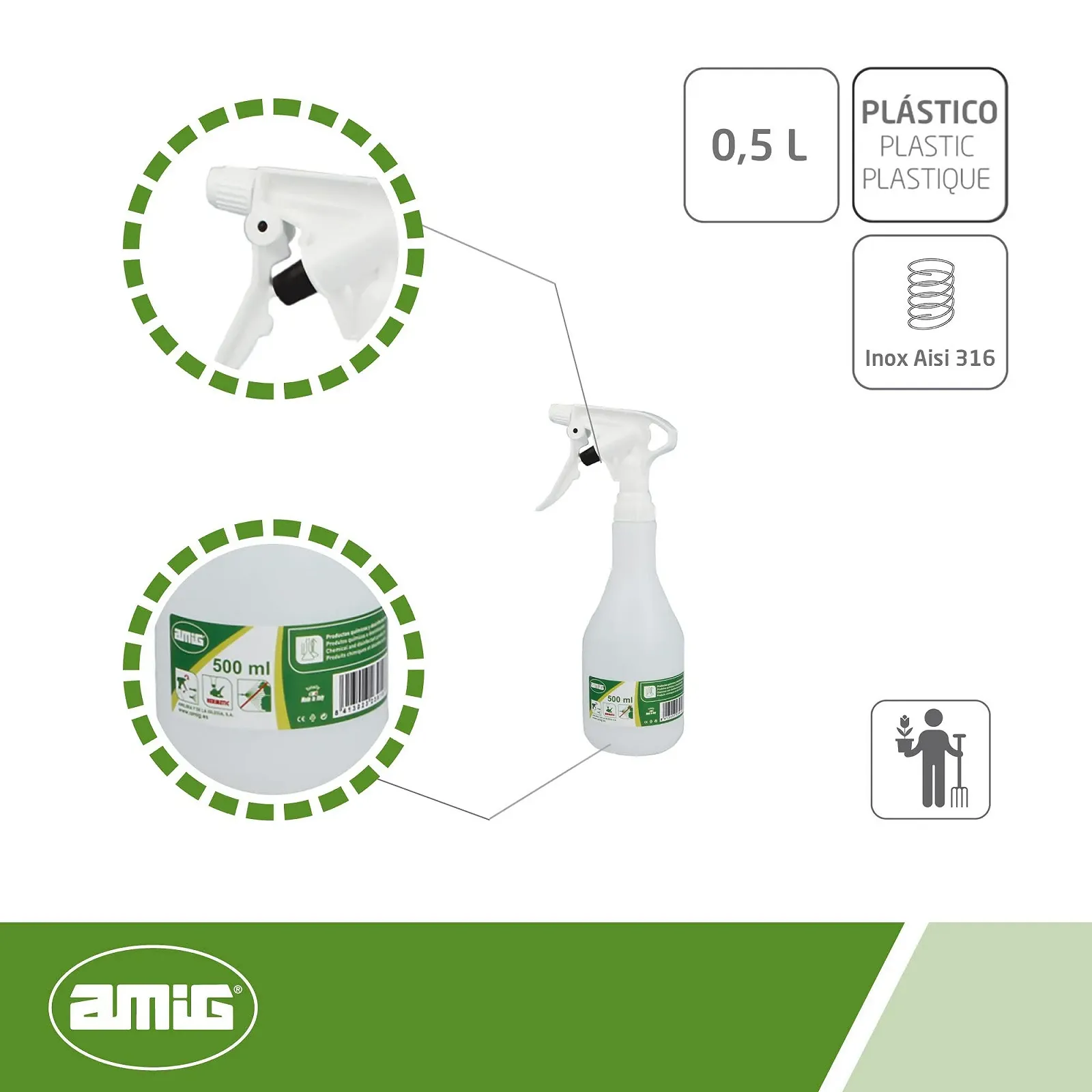 Обприскувач ручний Amig 2080 0.5 л, фото №2 Обприскувач ручний Amig 2080 0.5 л, фото №2