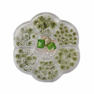 3D Цветы для ногтей Прямоугольные стразы для ногтей Жемчуг для ногтей Кристаллы для ногтей для женщин - Фото 1