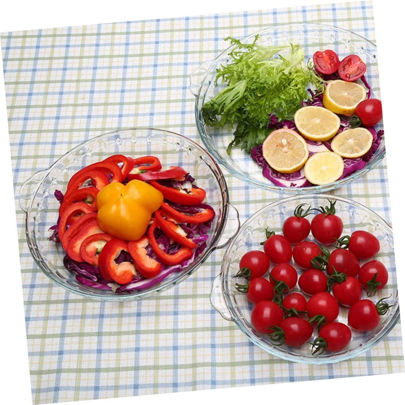 Форма для запекания Homoyoyo Стеклянная Термостойкая Круглая Подходит для микроволновой печи и посудомоечной машины, фото №6