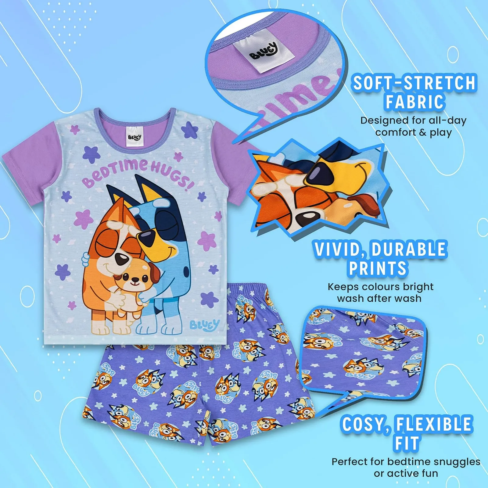 Піжама Bluey та Bingo для дівчат, коротка, офіційний мерчандайз, фото №3 Піжама Bluey та Bingo для дівчат, коротка, офіційний мерчандайз, фото №3
