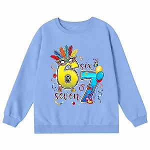 Детский свитшот унисекс с круглым вырезом и графикой ".67" (без капюшона) synthetic.ua - Фото 1