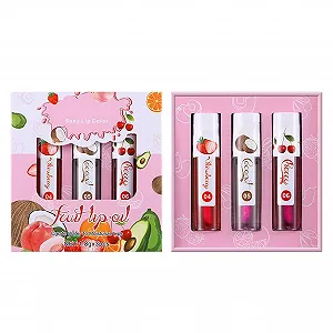 Блиск для губ зі зміною кольору - Зволожуюча та живильна олія-блиск для губ, набір з 3 фруктових олій - Фото 1