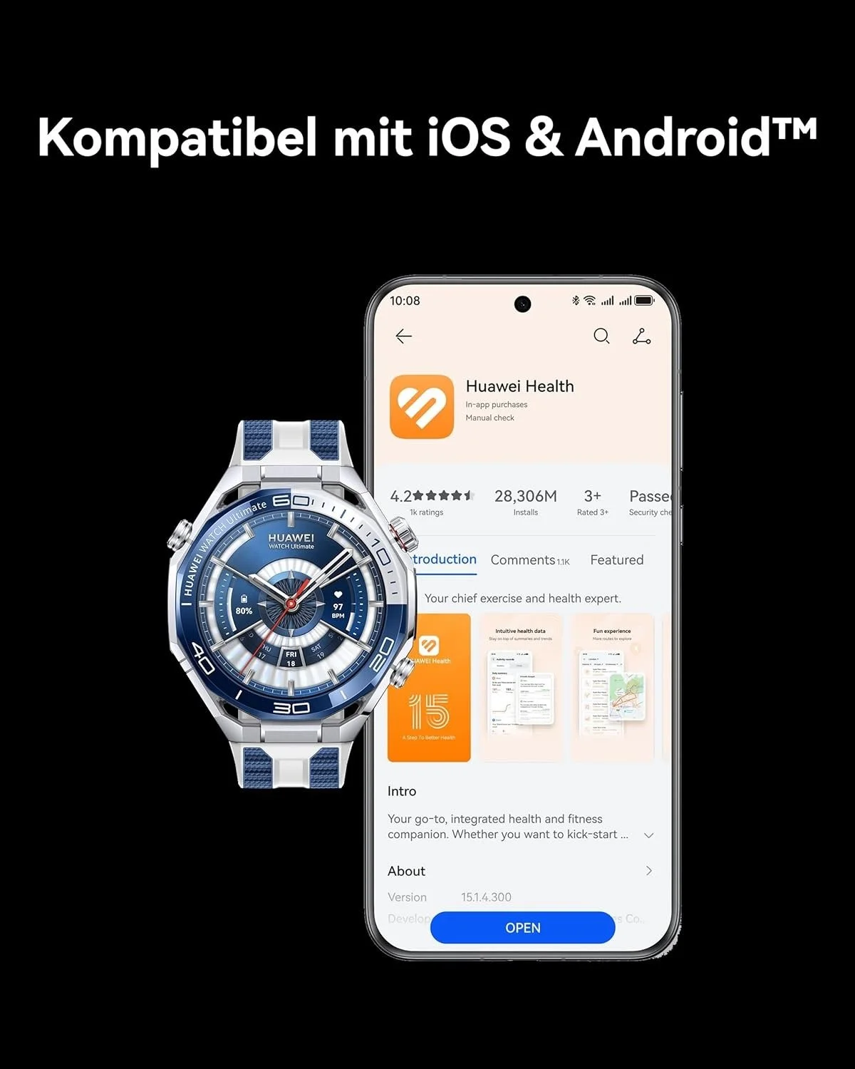 Смарт-часы HUAWEI Watch Ultimate 2/4Gb NFC GPS Bluetooth Android, фото №8