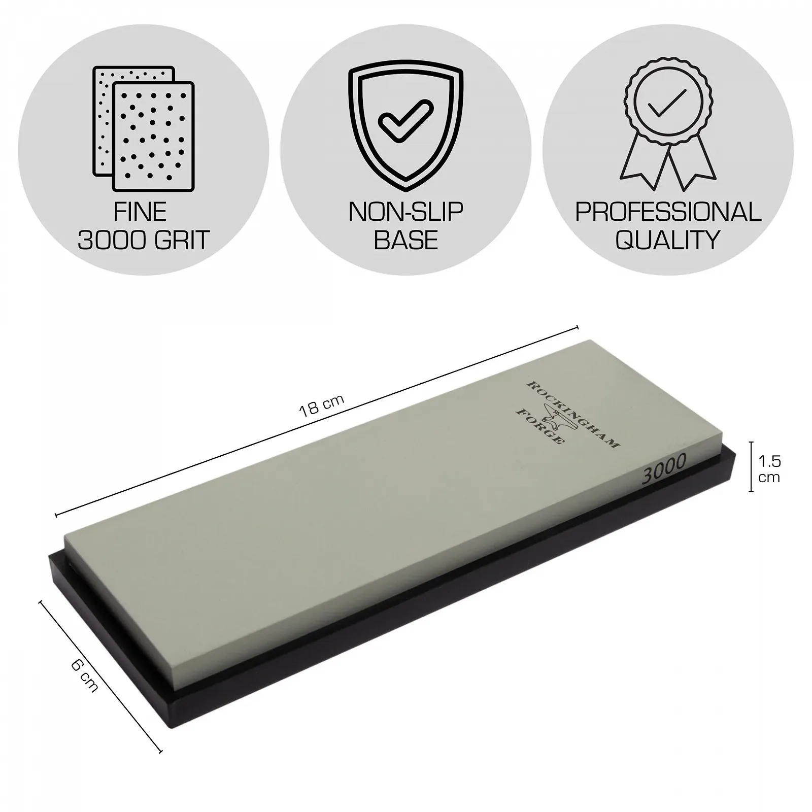 Точильний камінь Rockingham Forge SUPERSHARP Whetstone 3000 Grit 18 x 6 x 2 см Fine, фото №4 Точильний камінь Rockingham Forge SUPERSHARP Whetstone 3000 Grit 18 x 6 x 2 см Fine, фото №4