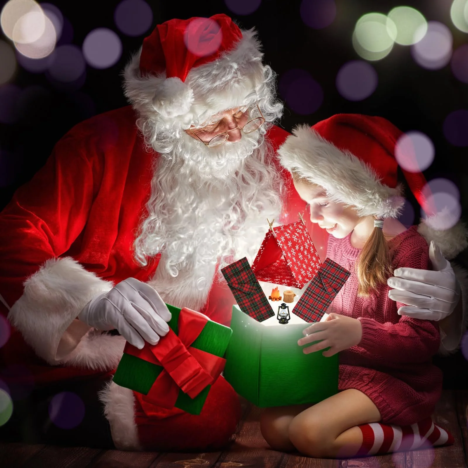 Набор Gnome Accessories рождественских эльфов аксессуары для кукол рождественские эльфы аксессуары рождественский спальный мешок миниатюрная палатка мини керосиновая лампа мини куча дров мини дерево, фото №7