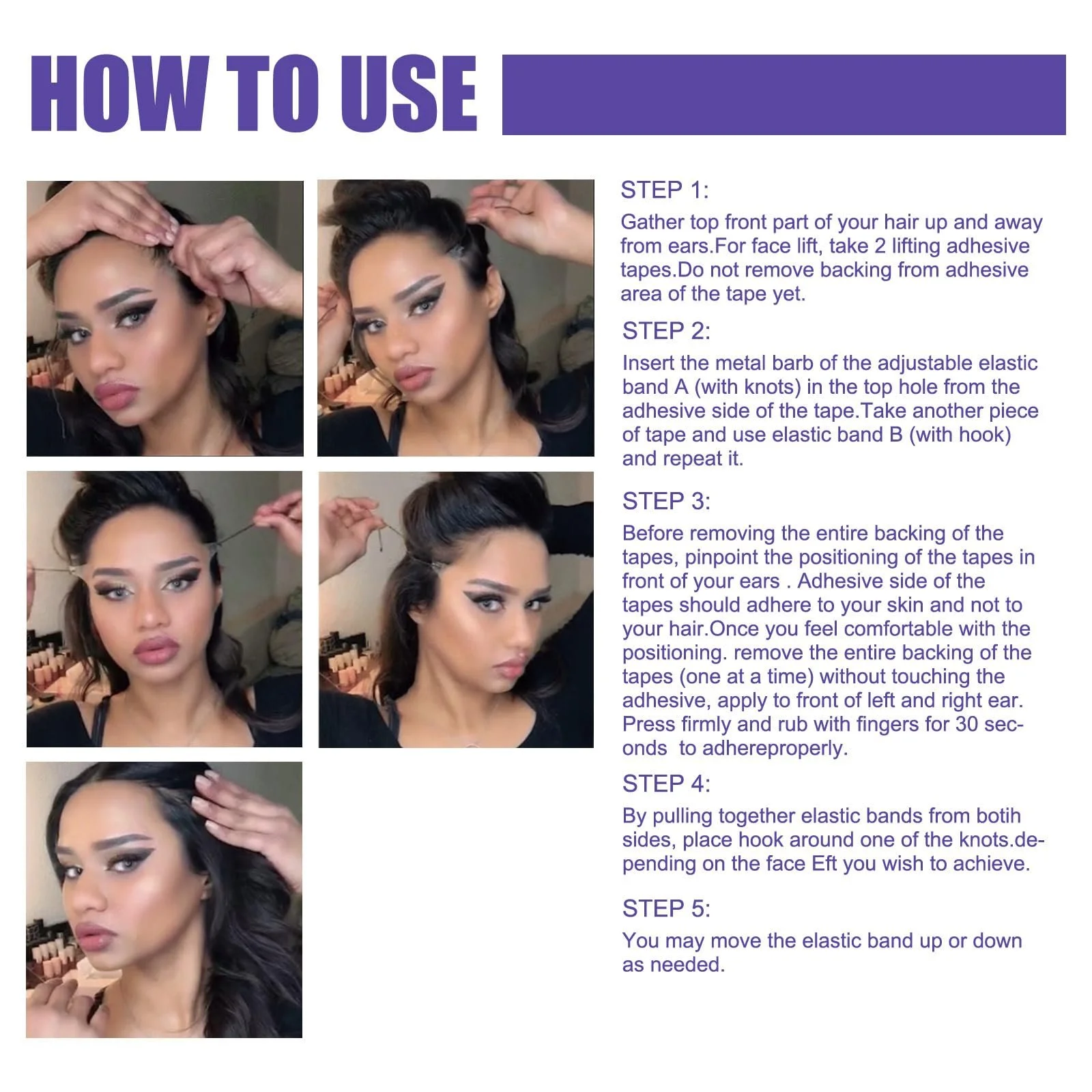 Пластирі для підтяжки обличчя 80 шт V-подібна форма, фото №3