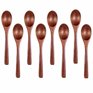 Ложка Дерев'яна Натуральна Паковання з 8 штук 12 x 2.7 см - Фото 1