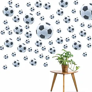 Наклейки на стіну Футбольні м'ячі Набір 4 аркуші 20 x 30 см Самоклеючі Різні розміри - Фото 1