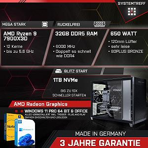 ПК Systemtreff Ryzen 9 7900X3D Radeon Graphics 1TB 32GB Silent synthetic.ua - Фото 1