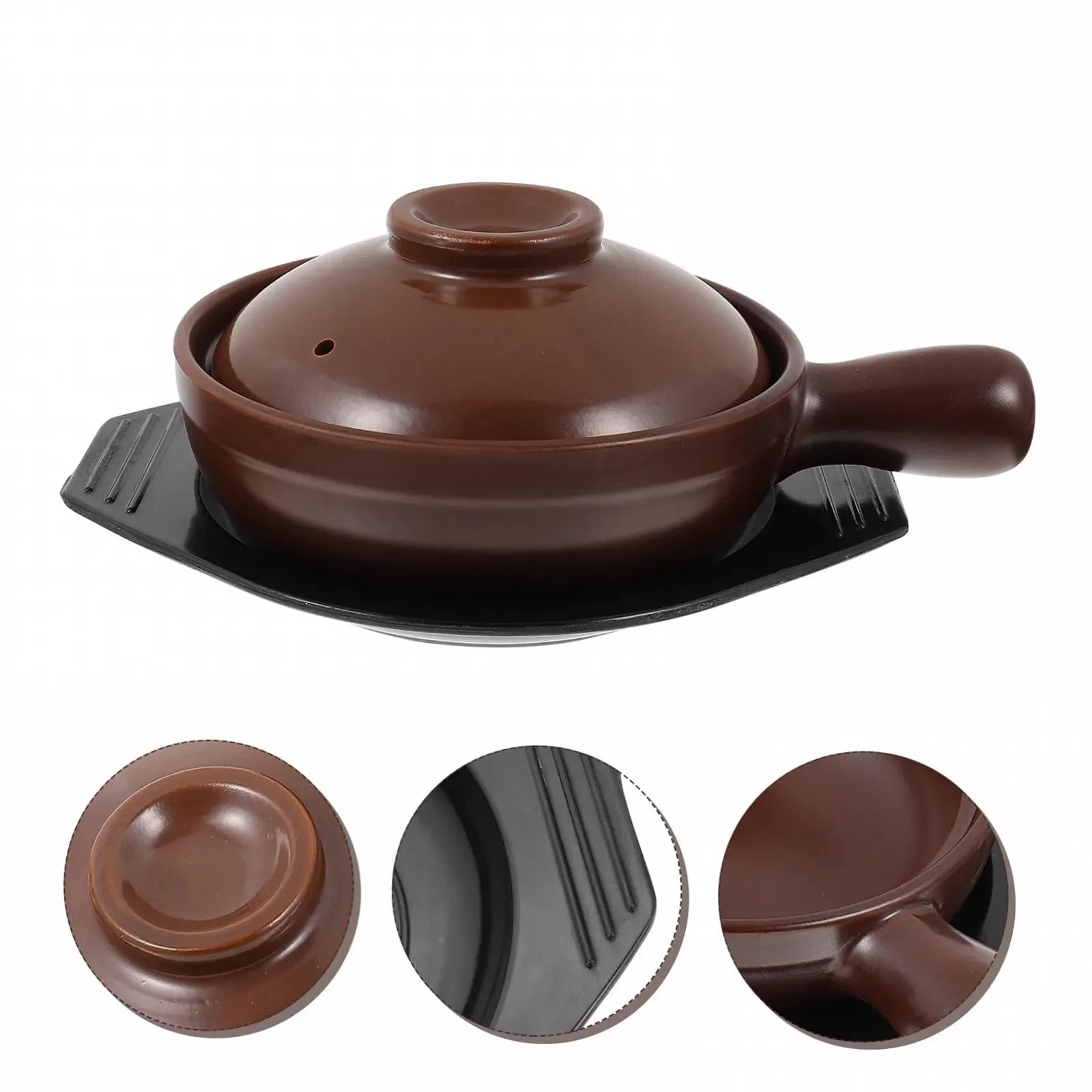 Ківш керамічний з кришкою Термостійкий, фото №7