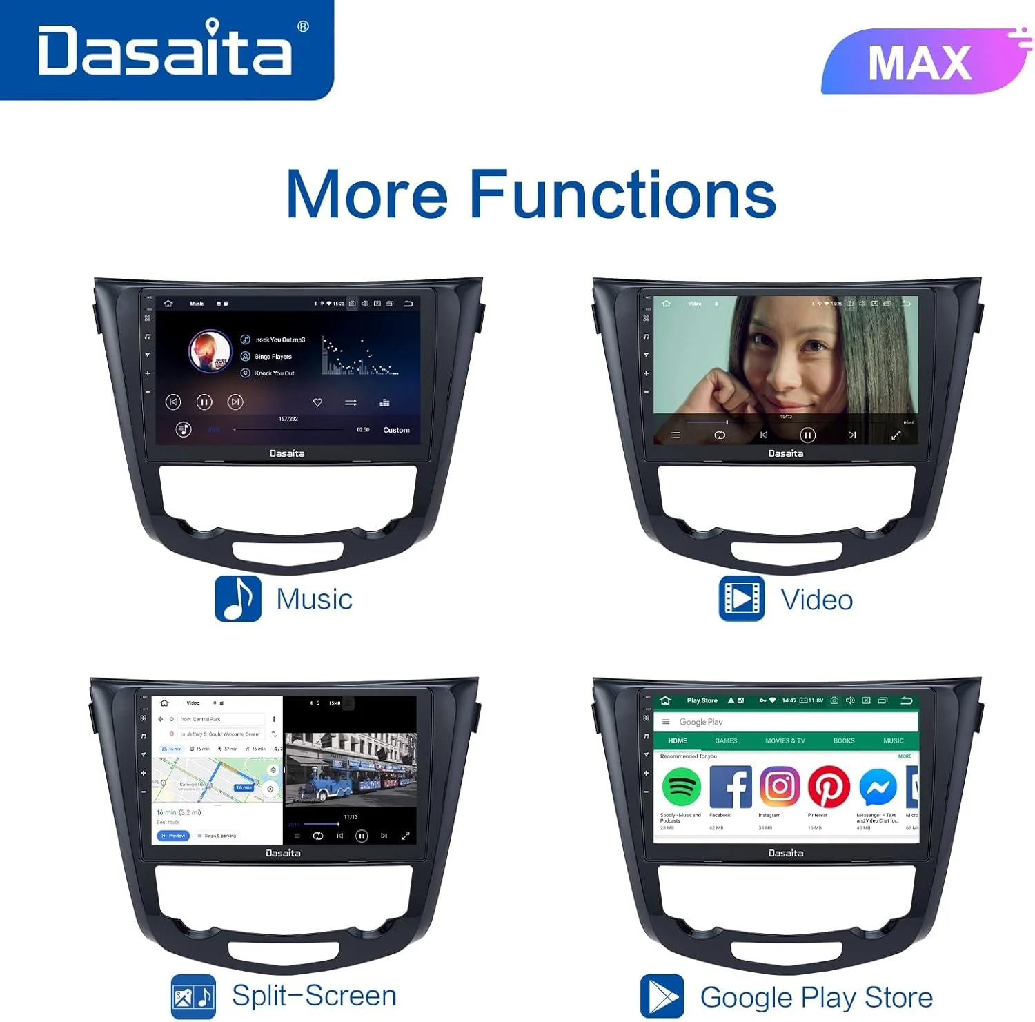 Штатная автомагнитола Dasaita HA5225 для Nissan X-Trail Qashqai Rogue 2014-2020/10" / Сенсорная / 4/64Гб / Apple CarPlay / Android Auto / Bluetooth / WI-FI / GPS / USB / AUX, фото №6
