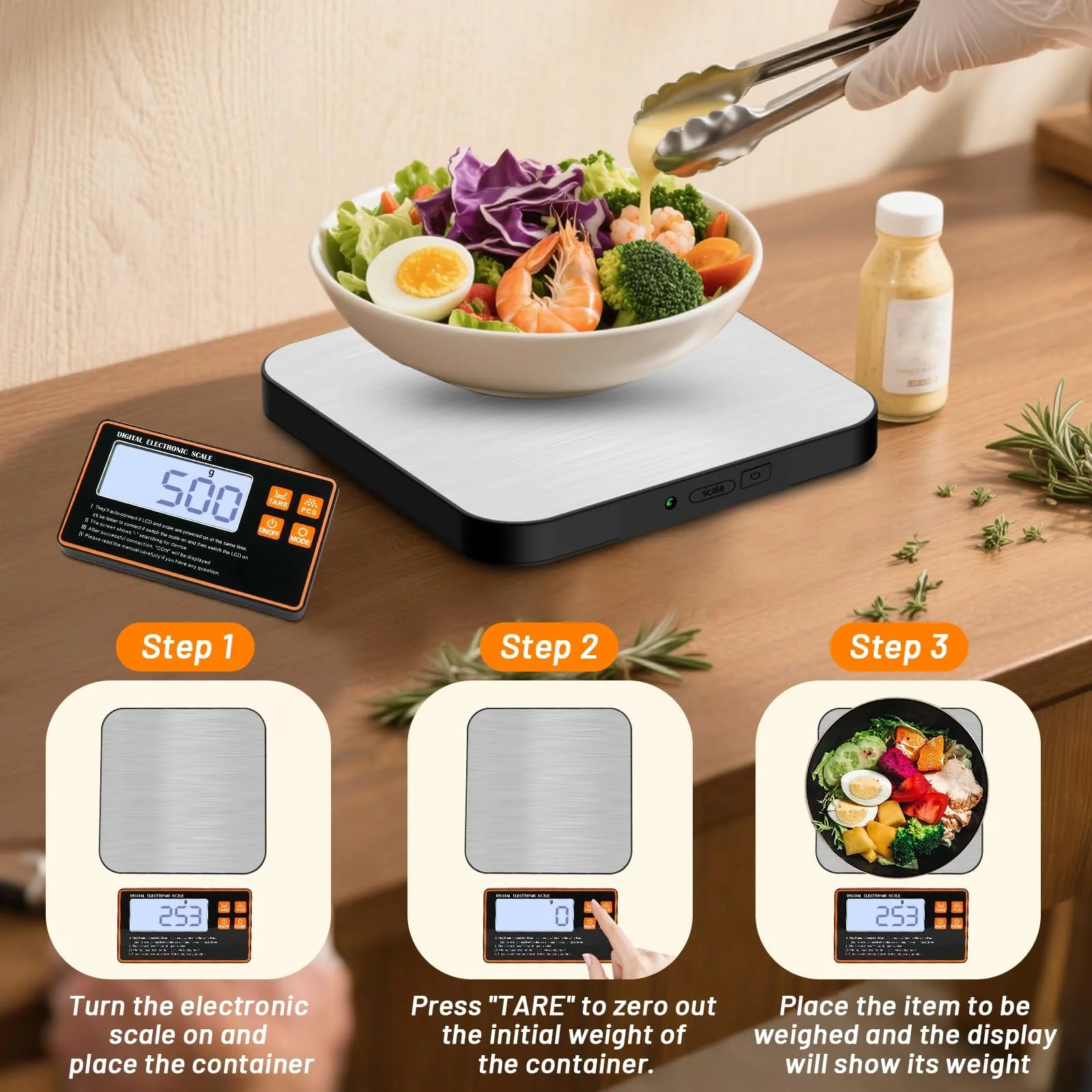 Кухонні ваги Digital Kitchen Scales 15 kg / 1 g бездротові з розділеним РК-дисплеєм, фото №7 Кухонні ваги Digital Kitchen Scales 15 kg / 1 g бездротові з розділеним РК-дисплеєм, фото №7